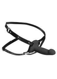 Черный полый страпон с вибрацией 2’’ Erection 28X Smooth Vibrating Silicone Penis Sheath - XR Brands - купить с доставкой в Стерлитамаке