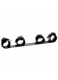 Черная распорка с манжетами для рук и ног Deluxe Rigid Spreader Bar - XR Brands - купить с доставкой в Стерлитамаке