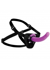 Лиловый поясной страпон Navigator Silicone G-Spot Dildo with Harness - 17,8 см. - XR Brands - купить с доставкой в Стерлитамаке