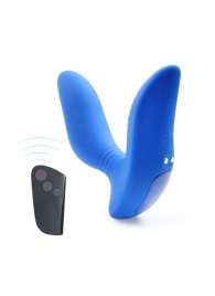 Синий вибромассажер простаты 3,5’’ Remote Control Curve P-spot Massager - 12 см. - Erokay - в Стерлитамаке купить с доставкой