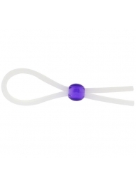 Прозрачное лассо с фиолетовой бусиной SILICONE COCK RING WITH BEAD LAVENDER - NMC - в Стерлитамаке купить с доставкой