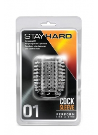 Прозрачная насадка с шипами STAY HARD COCK SLEEVE 01 CLEAR - Blush Novelties - в Стерлитамаке купить с доставкой