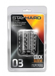 Прозрачная насадка с шипами и шишечками STAY HARD COCK SLEEVE 03 CLEAR - Blush Novelties - в Стерлитамаке купить с доставкой