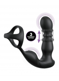 Черный вибростимулятор простаты с кольцом Ass-gasm Slide   Glide - Pipedream - в Стерлитамаке купить с доставкой