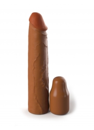 Коричневая насадка на член 2  Silicone X-tension - 20,3 см. - Pipedream - в Стерлитамаке купить с доставкой