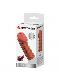 Телесная открытая насадка на пенис с бугорками - 19,8 см. - Baile - в Стерлитамаке купить с доставкой