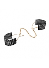 Чёрные дизайнерские наручники Desir Metallique Handcuffs Bijoux - Bijoux Indiscrets - купить с доставкой в Стерлитамаке