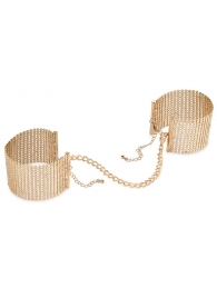 Дизайнерские золотистые наручники Desir Metallique Handcuffs Bijoux - Bijoux Indiscrets - купить с доставкой в Стерлитамаке