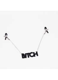 Зажимы на соски с кожаной подвеской Bitch - Crazy Handmade - купить с доставкой в Стерлитамаке