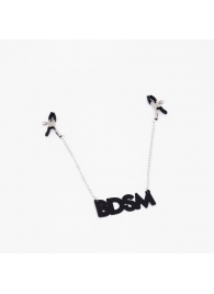 Зажимы на соски с кожаной подвеской BDSM - Crazy Handmade - купить с доставкой в Стерлитамаке