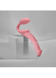 Розовый безремневой страпон Strap-on-me Semi-Realistic Bendable Strap-On size M - Strap-on-me - купить с доставкой в Стерлитамаке