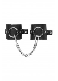 Черные наручники из толстой натуральной кожи с люверсами - Pecado - купить с доставкой в Стерлитамаке