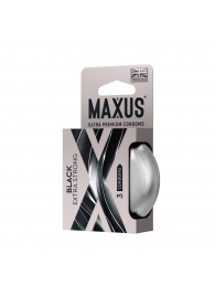 Черные утолщенные презервативы MAXUS Extra Strong с железным кейсом - 3 шт. - Maxus - купить с доставкой в Стерлитамаке
