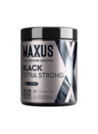 Черные утолщенные презервативы MAXUS Extra Strong с железным кейсом - 15 шт. - Maxus - купить с доставкой в Стерлитамаке