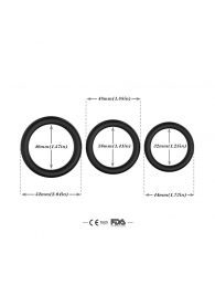 Набор из 3 черных эрекционных колец Stay Hard - Boys of Toys - в Стерлитамаке купить с доставкой