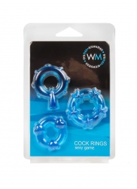 Набор из 3 синих эрекционных колец с различным рельефом - Erowoman-Eroman - в Стерлитамаке купить с доставкой