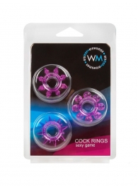 Набор из 3 лиловых эрекционных колец различной формы - Erowoman-Eroman - в Стерлитамаке купить с доставкой