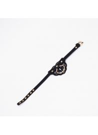 Черный чокер с клепками и золотистой фурнитурой - Crazy Handmade - купить с доставкой в Стерлитамаке