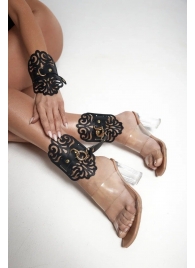 Черный фигурные оковы с золотистой фурнитурой - Crazy Handmade - купить с доставкой в Стерлитамаке