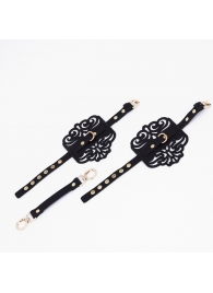 Черный фигурные оковы с золотистой фурнитурой - Crazy Handmade - купить с доставкой в Стерлитамаке