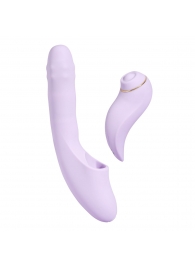 Сиреневый вибромассажер со съёмным клиторальным пульсатором DuoGlow - Svakom купить в Стерлитамаке с доставкой в Orgasmix.ru Сиреневый вибромассажер со съёмным клиторальным пульсатором DuoGlow - Svakom
