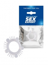 Эластичное эрекционное кольцо с шишечками и шипами - Sex Expert - в Стерлитамаке купить с доставкой