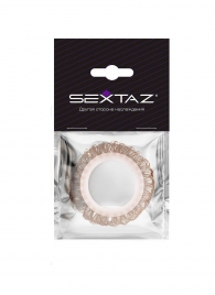 Эрекционное кольцо с бежевыми «ресничками» - Sextaz - в Стерлитамаке купить с доставкой