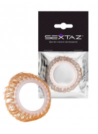 Эрекционное кольцо с бежевыми «ресничками» - Sextaz - в Стерлитамаке купить с доставкой