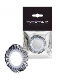 Эластичное эрекционное колечко с черными «ресничками» - Sextaz - в Стерлитамаке купить с доставкой