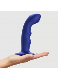 Синяя насадка-стимулятор Strap-On-Me Tapping Dildo Wave - Strap-on-me - купить с доставкой в Стерлитамаке