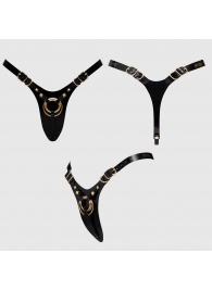 Черный пояс для фиксации насадок Strap-On-Me Leatherette Harness Fabulous - Strap-on-me - купить с доставкой в Стерлитамаке