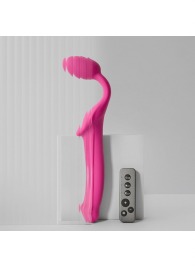 Ярко-розовый безремневой страпон Strap-on-me Vibrating Bendable Strap-On size L - Strap-on-me - купить с доставкой в Стерлитамаке