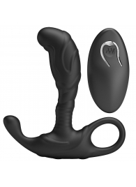 Черный изогнутый массажёр простаты с вибрацией и пультом ДУ - Baile - в Стерлитамаке купить с доставкой