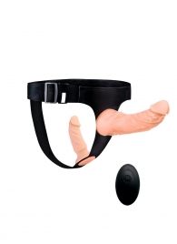 Женский страпон с 2 насадками, вибрацией и пультом ДУ - Erowoman-Eroman - купить с доставкой в Стерлитамаке