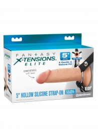 Телесный пустотелый фаллопротез 5’’ Hollow Silicone Strap-On - 14 см. - Pipedream - купить с доставкой в Стерлитамаке