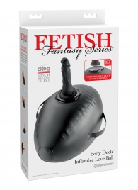 Черный надувной мяч с платформой для фиксации дилдо Body Dock Inflatable Love Ball - Pipedream - купить с доставкой в Стерлитамаке