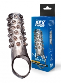 Дымчатая насадка на пенис с выпуклостями - 11 см. - Sex Expert - в Стерлитамаке купить с доставкой