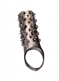 Дымчатая насадка на пенис с шипами и выпуклостями - 12,5 см. - Sex Expert - в Стерлитамаке купить с доставкой