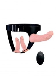 Женский страпон с 3 насадками и вибрацией - Erowoman-Eroman - купить с доставкой в Стерлитамаке