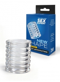 Прозрачная сквозная насадка на пенис с ребрышками - Sex Expert - в Стерлитамаке купить с доставкой