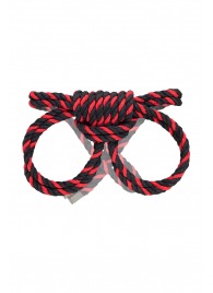 Черно-красные наручники-оковы ’’Узел-омега’’ из хлопковой веревки - Pecado - купить с доставкой в Стерлитамаке
