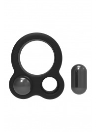 Черное эрекционное кольцо с утяжелителями Cockring Dual Weight - Dream Toys - в Стерлитамаке купить с доставкой