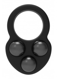 Черное эрекционное кольцо с утяжелителями - Dream Toys - в Стерлитамаке купить с доставкой