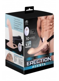 Телесный полый страпон с вибрацией Erection Agents - 24,1 см. - NMC - купить с доставкой в Стерлитамаке