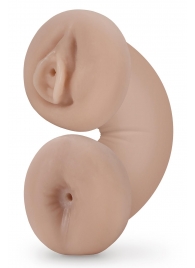 Телесный люминесцентный двусторонний мастурбатор Tasha - Blush Novelties - в Стерлитамаке купить с доставкой