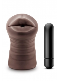 Коричневый мастурбатор-ротик Krystal Vibrating Masturbator - Blush Novelties - в Стерлитамаке купить с доставкой