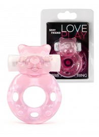 Розовое эрекционное виброкольцо в форме мишки - 1137 - в Стерлитамаке купить с доставкой