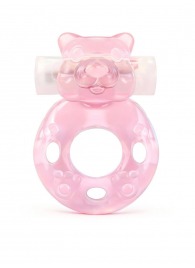 Розовое эрекционное виброкольцо в форме мишки - 1137 - в Стерлитамаке купить с доставкой