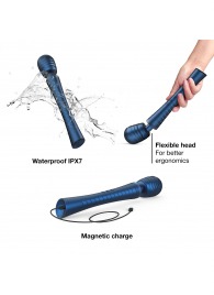 Синий вибромассажёр с насадками Man.wand Edgy - Manwan - в Стерлитамаке купить с доставкой