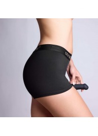 Черные трусики-боксеры для фиксации насадок Strap-on-me Harness Lingerie Allure - size XS - Strap-on-me - купить с доставкой в Стерлитамаке